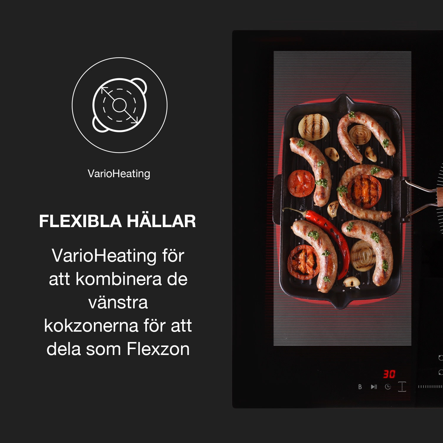 Delicatessa 3 Flex induktionshäll 3 zoner 6600W flexzon svart Flex