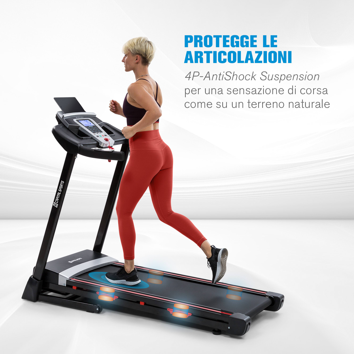 Pacemaker F80 tapis roulant 3CV 14km/h 4P-AntiShock Suspension USB 