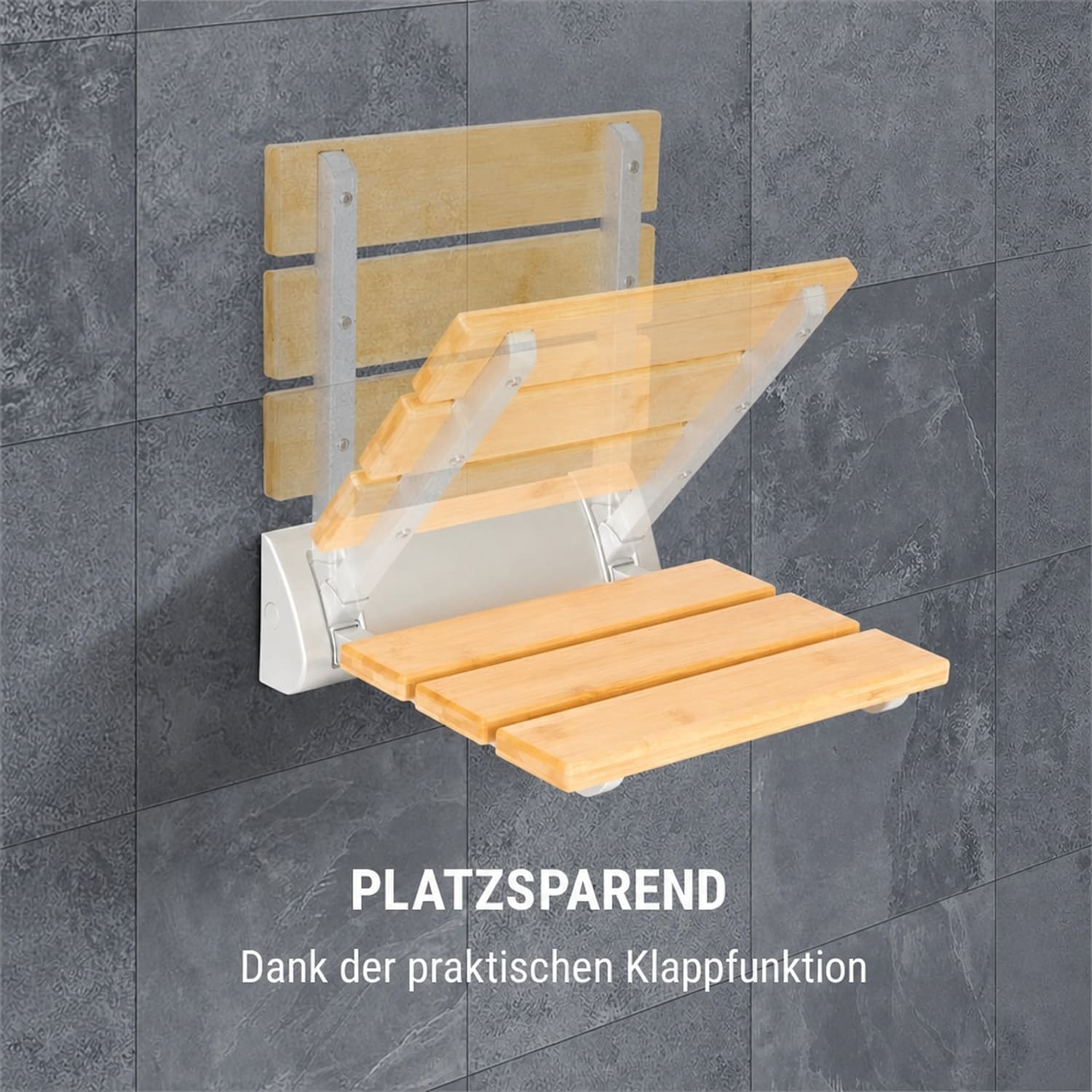 Arielle Duschsitz Bambus Aluminium klappbar 160 kg max. holz Arielle: Sitzfläche