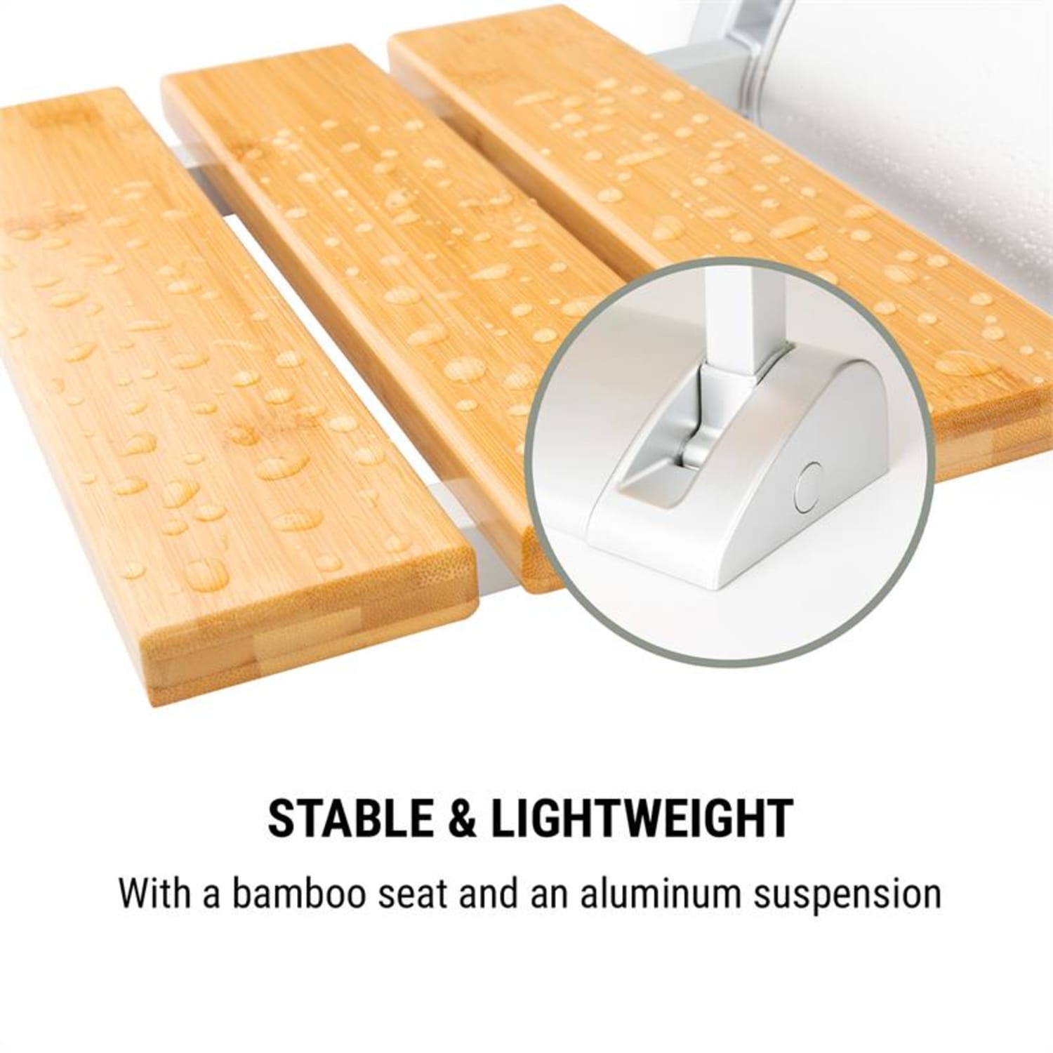 Arielle Siège de douche pliable 160kg max. bois de bambou & aluminium Arielle: assise