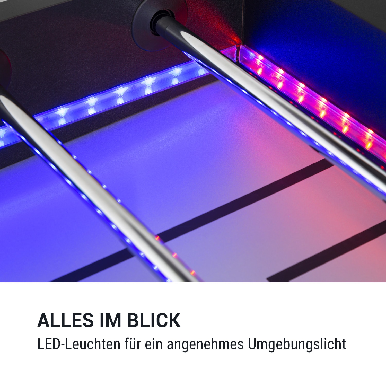 Arrowhead Kickertisch 117 x 68 LED-Beleuchtung autom. Torzählung Schwarz
