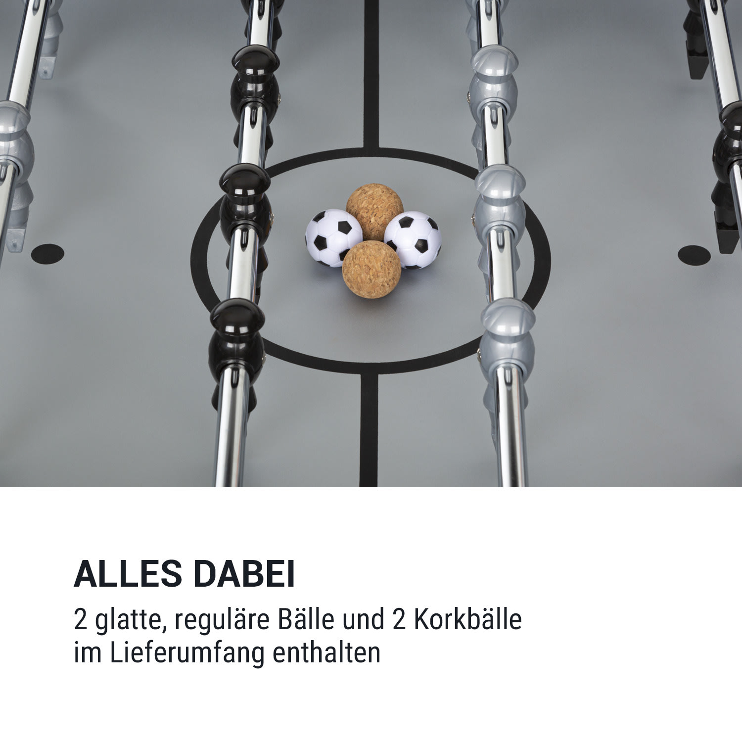 Arrowhead Kickertisch 117 x 68 LED-Beleuchtung autom. Torzählung Schwarz