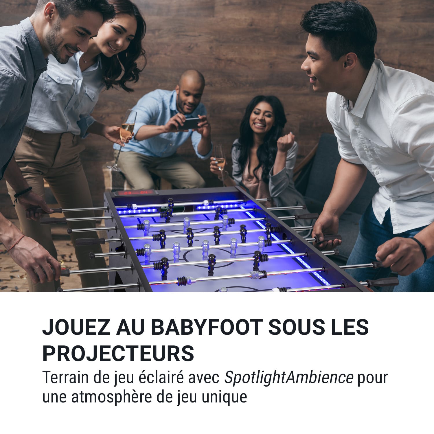 Arrowhead babyfoot 117 x 68 éclairage LED score automatique noir Crna