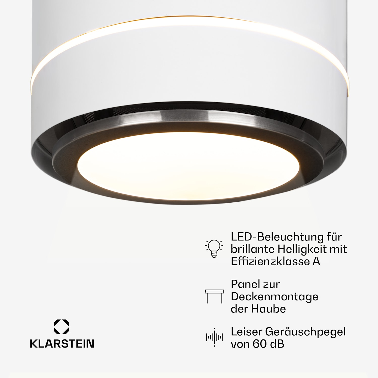 Tron Ambience cappa aspirante a isola Ø38cm ricircolo 540m³/h LED bianco 