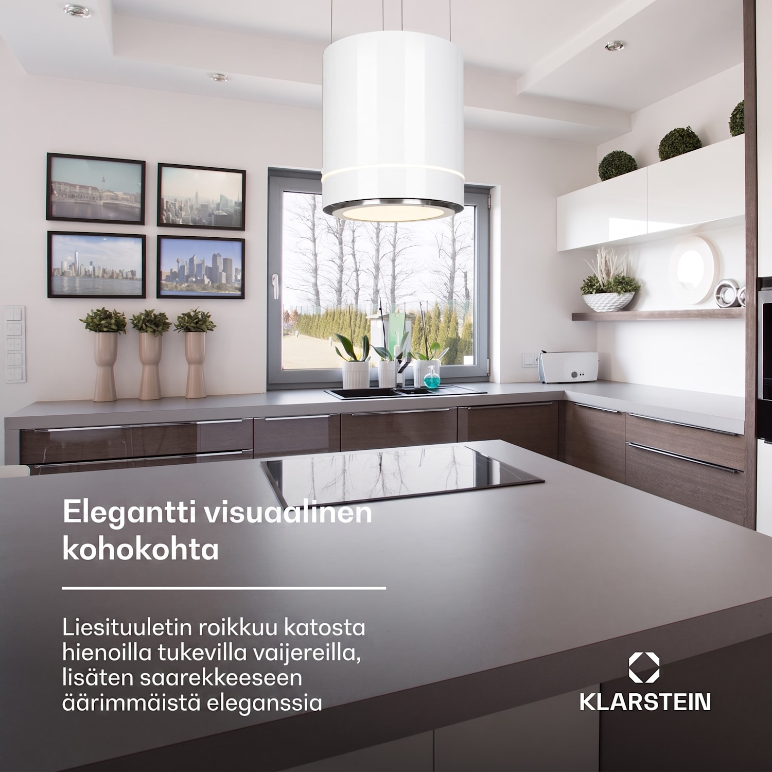 Tron Ambience saarekeliesituuletin Ø 40 cm kiertoilma 521 m³/h LED valkoinen Valkoinen