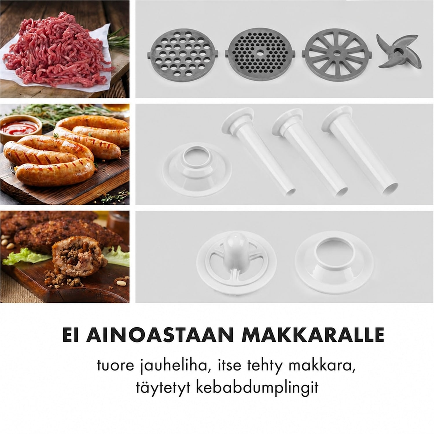Kraftprotz -lihamylly sähköinen 700 W kuparimoottori valkoinen/hopea Valkoinen
