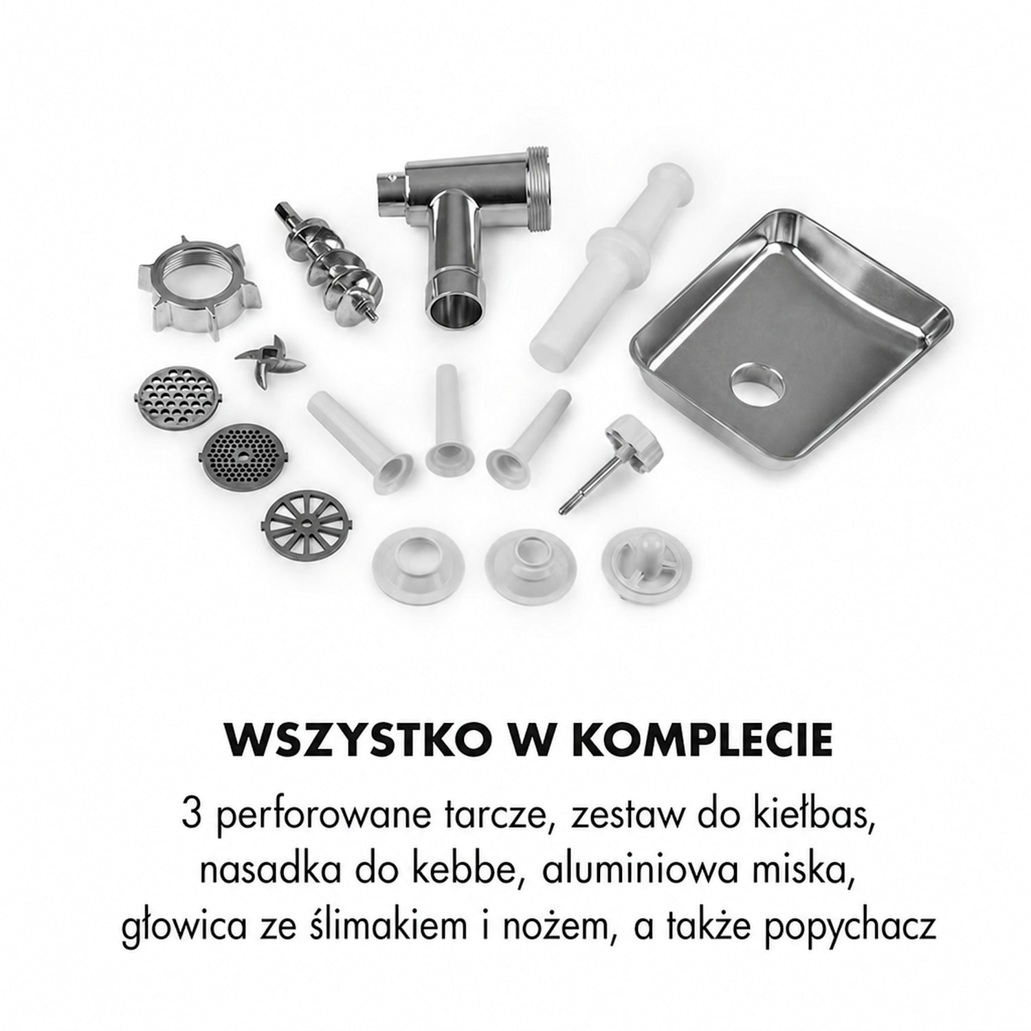 Kraftprotz, maszynka do mielenia mięsa, 700 W, silnik miedziany, kolor biały/srebrny Biały