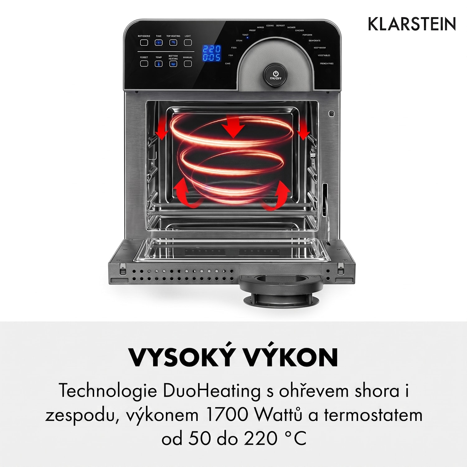 AeroVital Cube Chef, horkovzdušná fritéza, 1700 W, 14 l, 16 programů, horní a dolní ohřev Černá