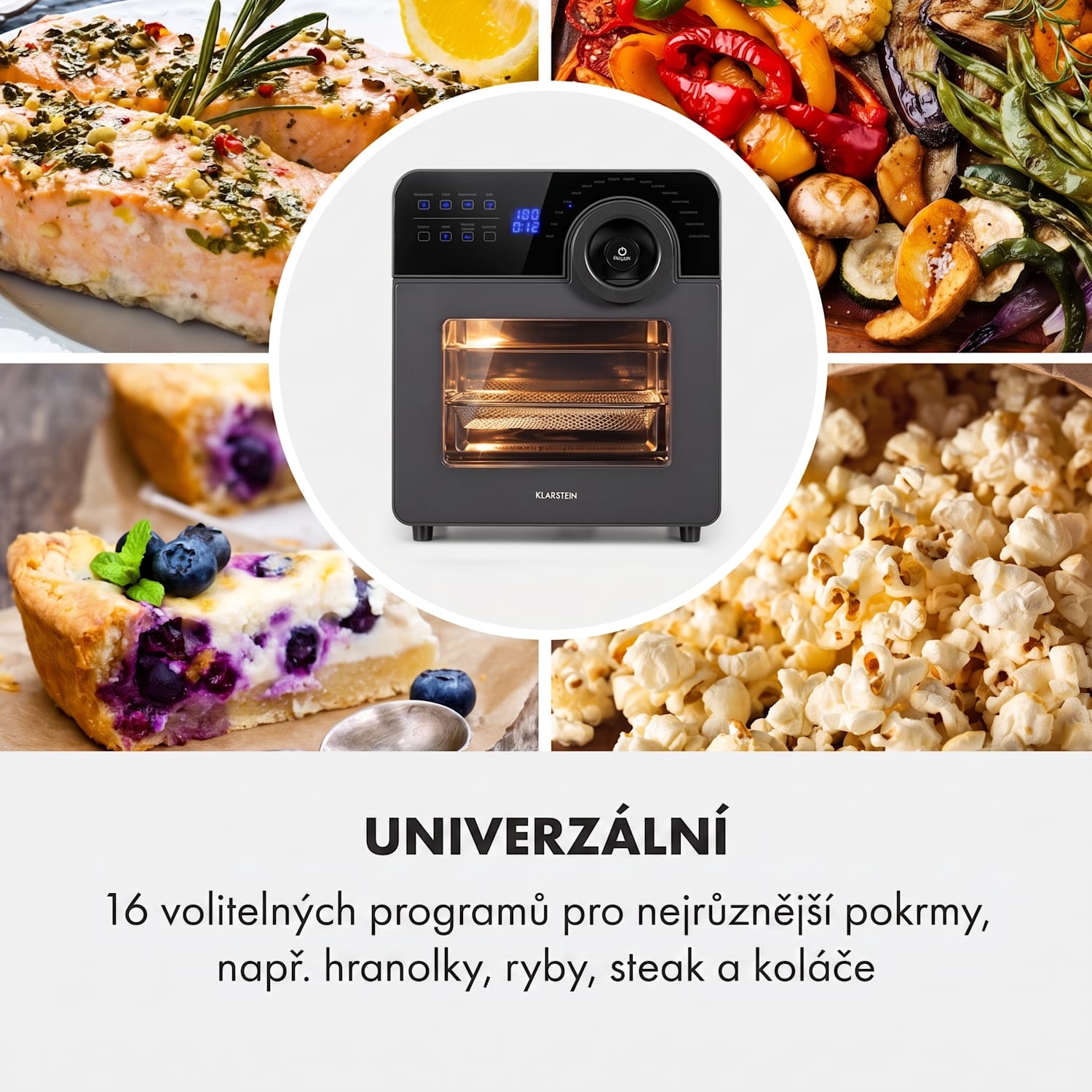 AeroVital Cube Chef, horkovzdušná fritéza, 1700 W, 14 l, 16 programů, horní a dolní ohřev Černá