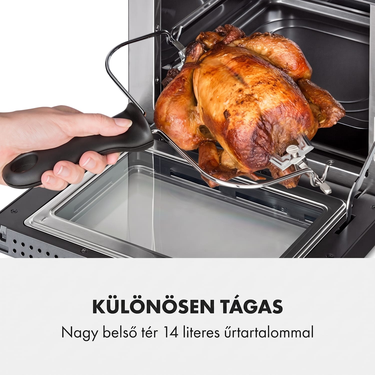 AeroVital Cube Chef, forrólevegős fritőz, 1700 W, 14 l, 16 program, felső és alsó fűtés Fekete