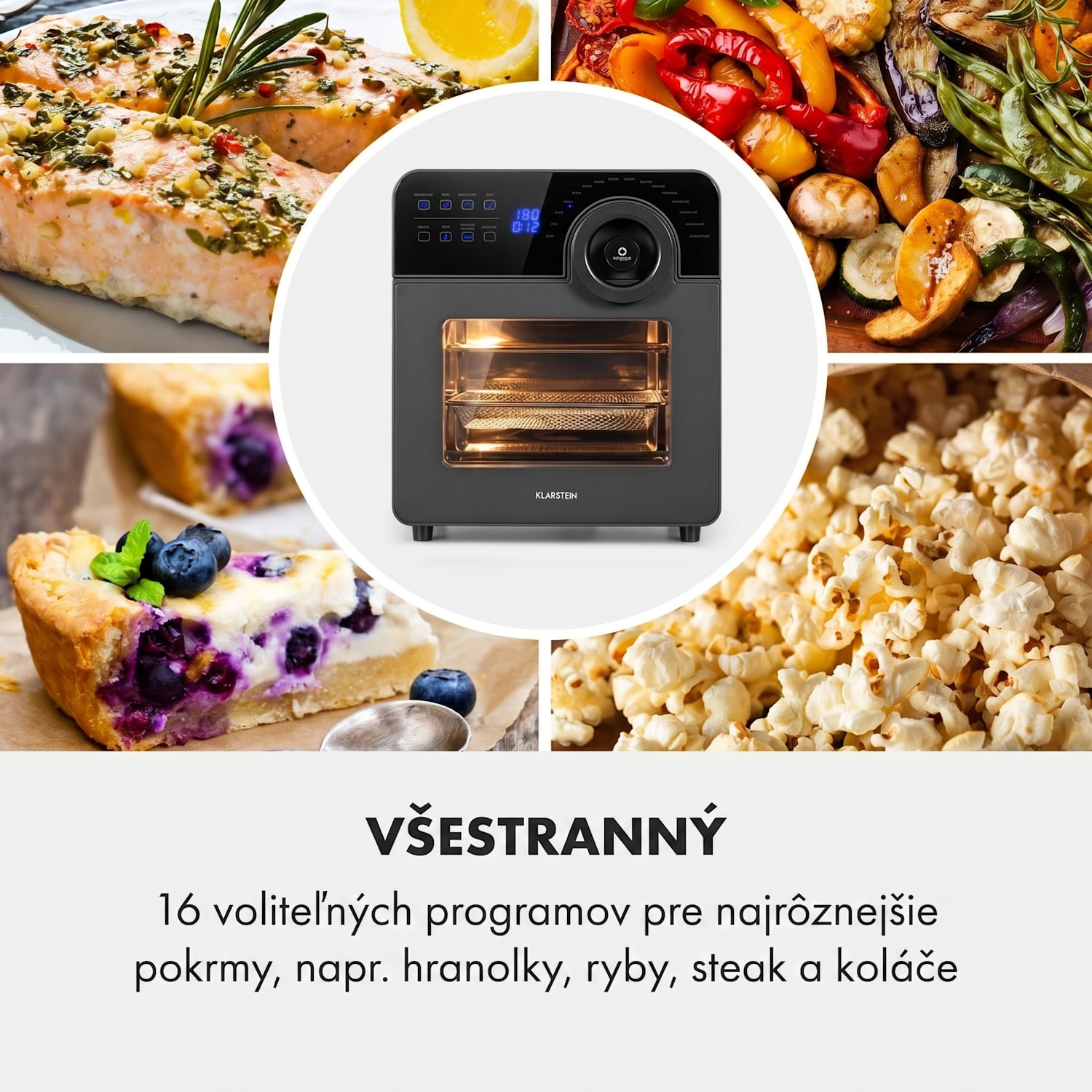 AeroVital Cube Chef, teplovzdušná fritéza, 1700 W, 14 l, 16 programov, horný a spodný ohrev Čierna