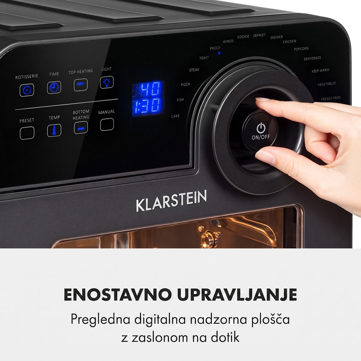 AeroVital Cube Chef Cvrtnik na vroč zrak 1700 W 14 litrov 16 programov zgornje in spodnje ogrevanje Črna