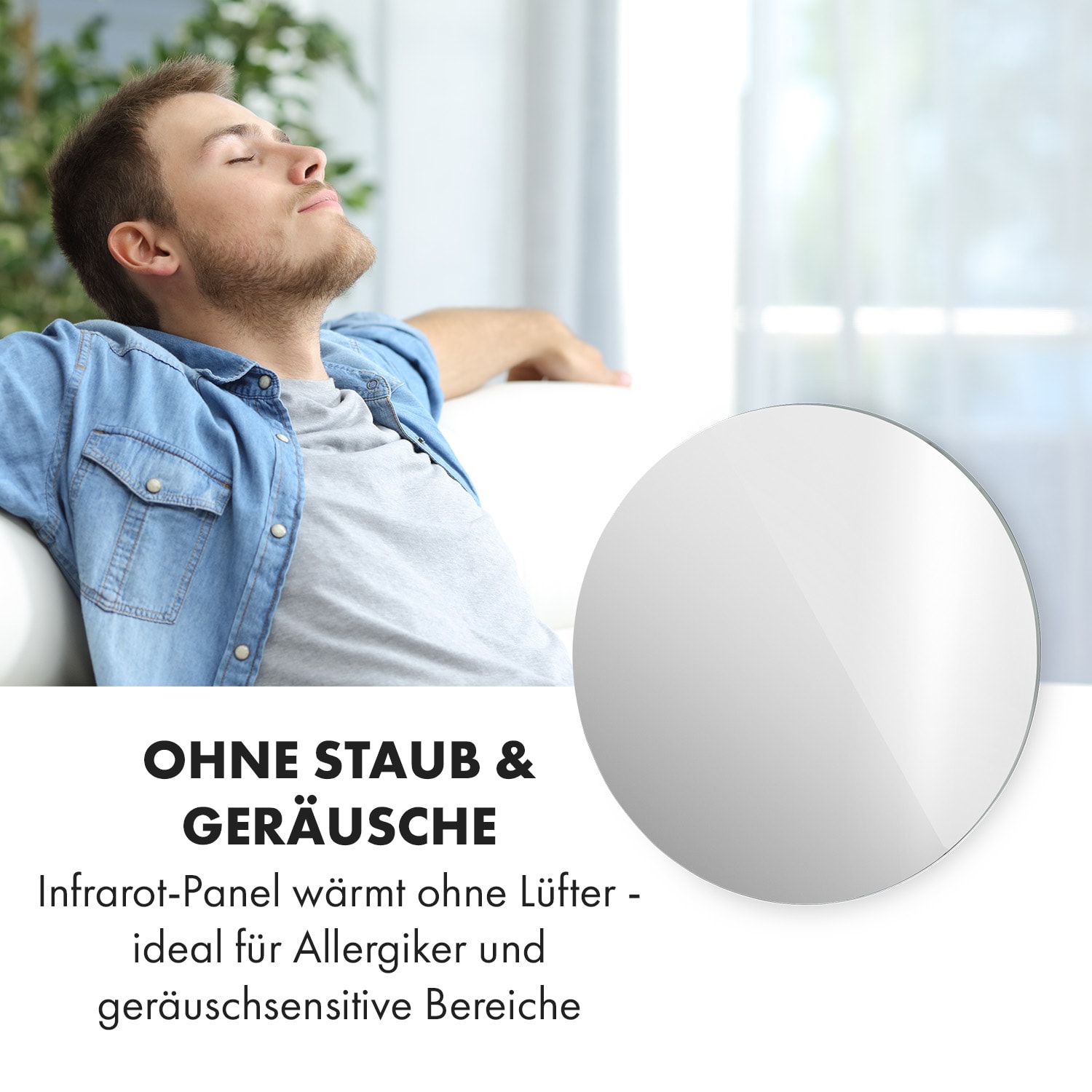 Marvel Mirror radiateur infrarouge 300 W programmateur hebdomadaire IP54 miroir rond 