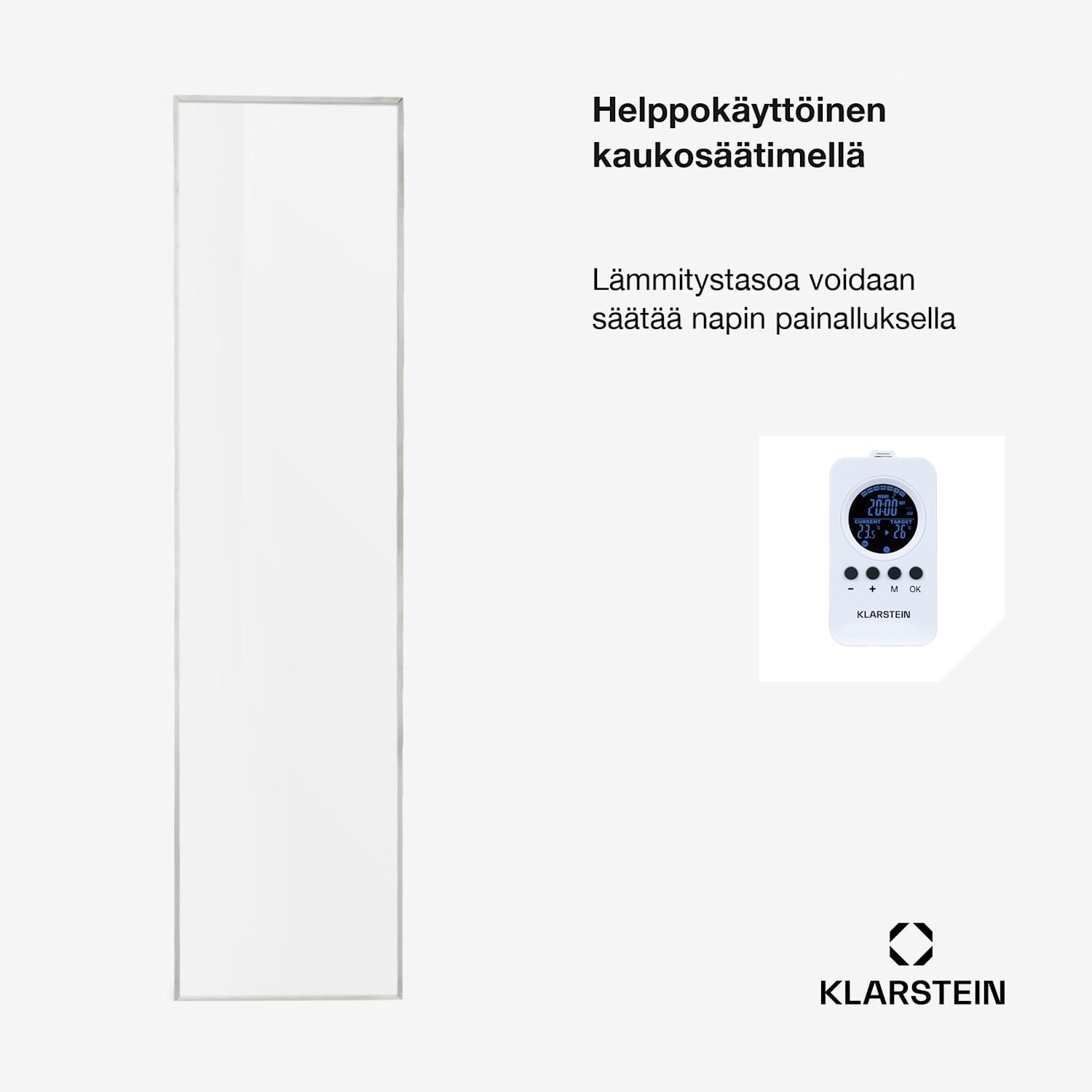Wonderwall Air 36 infrapunalämmitin 120x30cm 360W seinäasennus kaukosäädin kaukosäädin 100x30 cm | 360 W | Ei