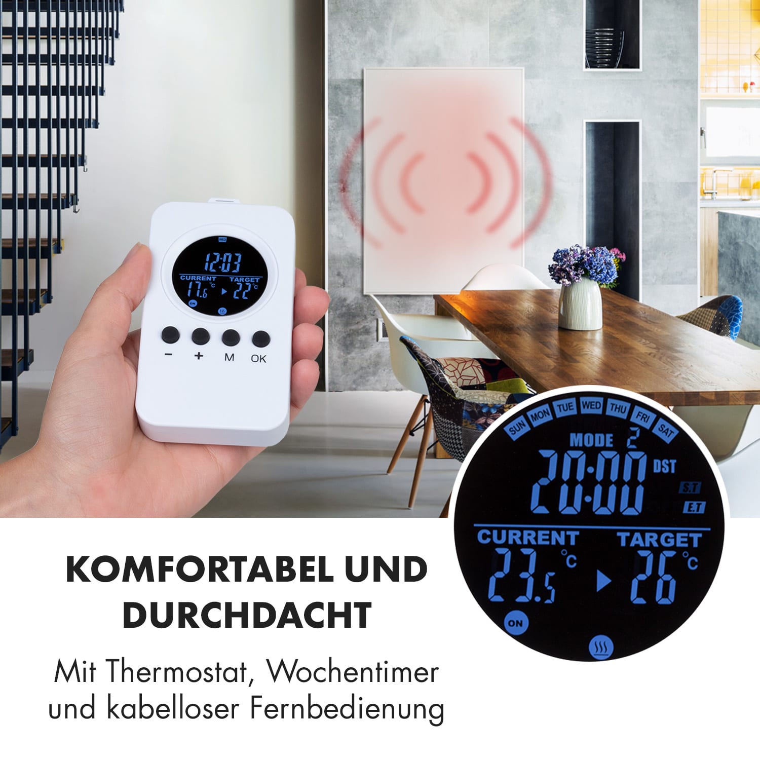 Wonderwall Air 96 radiateur infrarouge 120 x 81 cm 960 W Installation murale Télécommande 