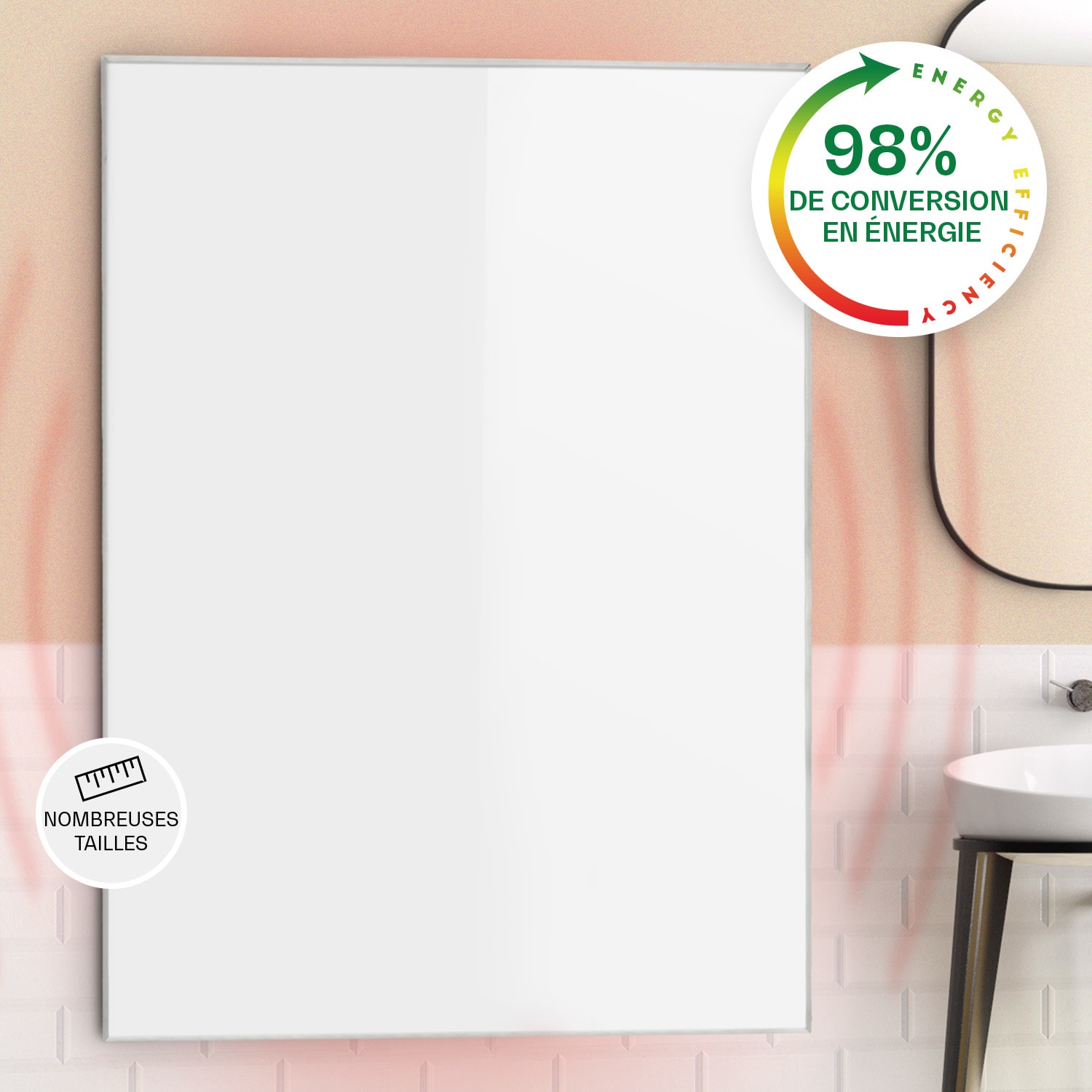 Wonderwall Air 96 radiateur infrarouge 120 x 81 cm 960 W Installation murale Télécommande 