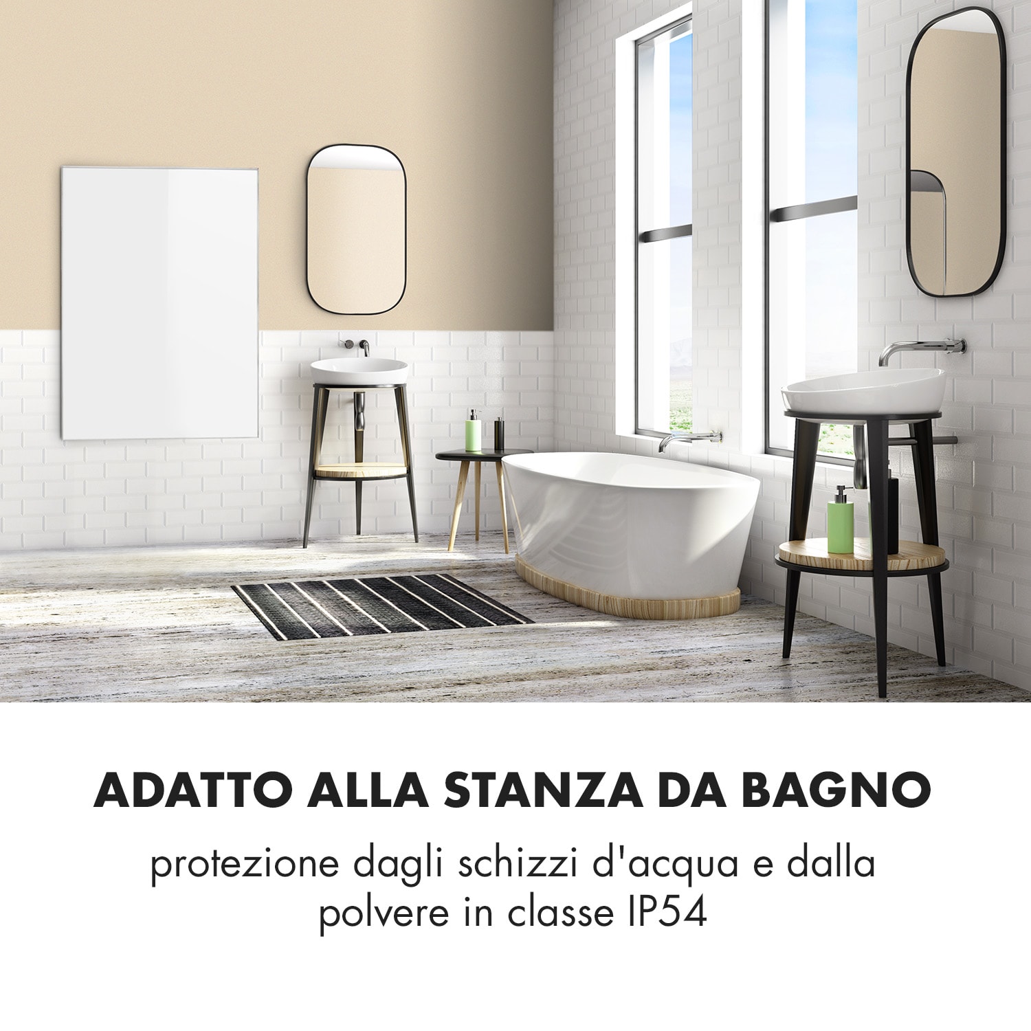 Wonderwall Air 96 - Pannello riscaldante a infrarossi, 120 x 81 cm, 960W, installazione a parete, telecomando 