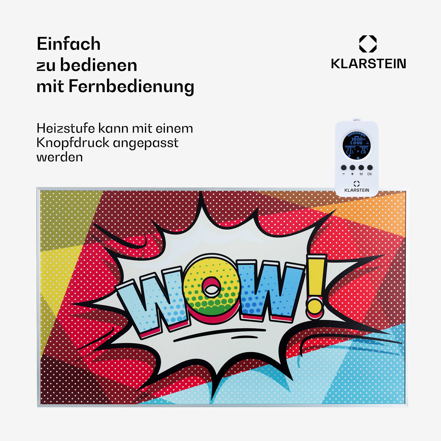 Wonderwall Air Art 60 Infrarotheizung 101x60cm 600W Wandinstallation Fernbedienung 100 x 60 cm | 600 W | Pop-Art