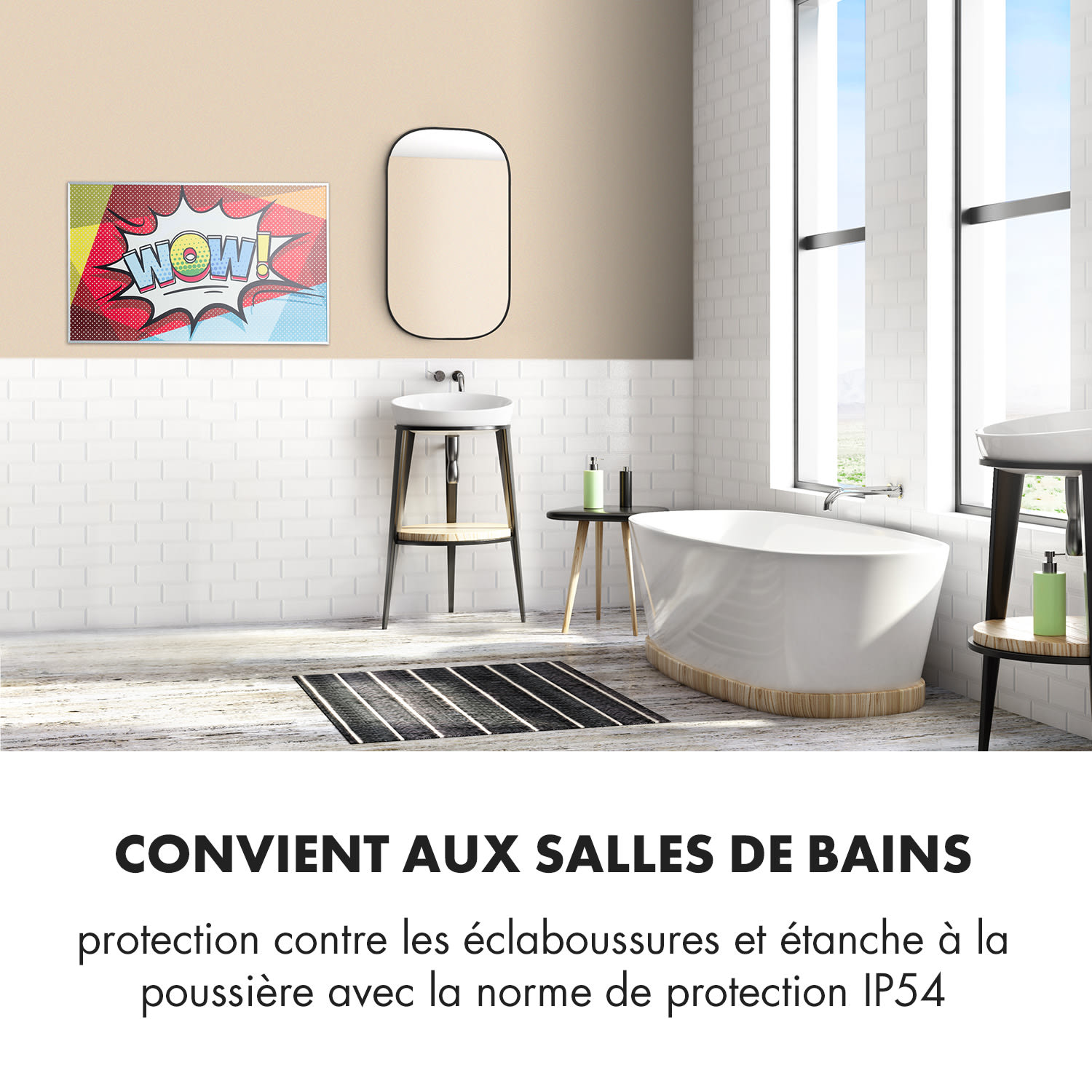 Wonderwall Air Art 60 radiateur infrarouge 101 x 60 cm 600 W Installation murale Télécommande 100 x 60 cm | 600 W | Pop art