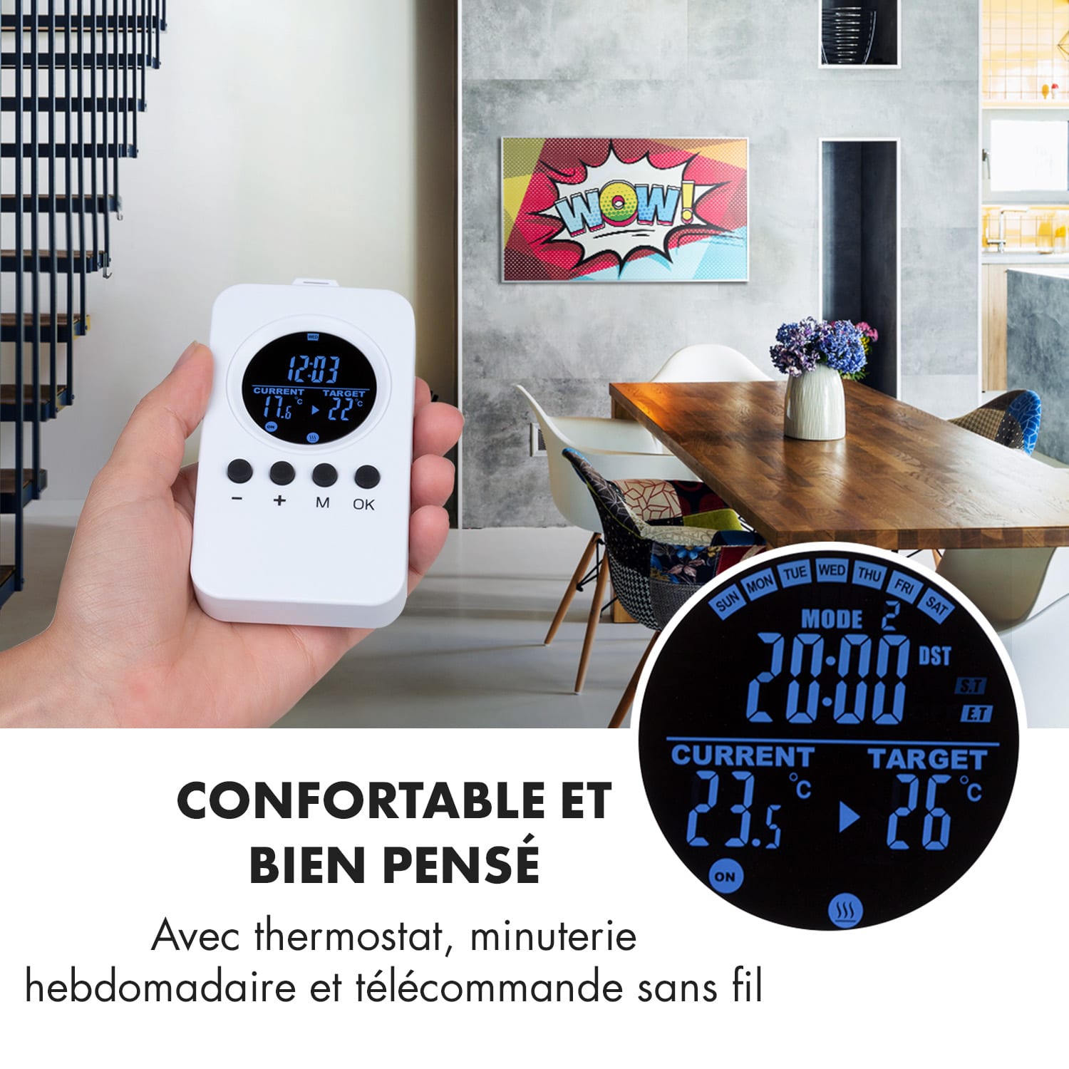 Wonderwall Air Art 60 radiateur infrarouge 101 x 60 cm 600 W Installation murale Télécommande 100 x 60 cm | 600 W | Pop art