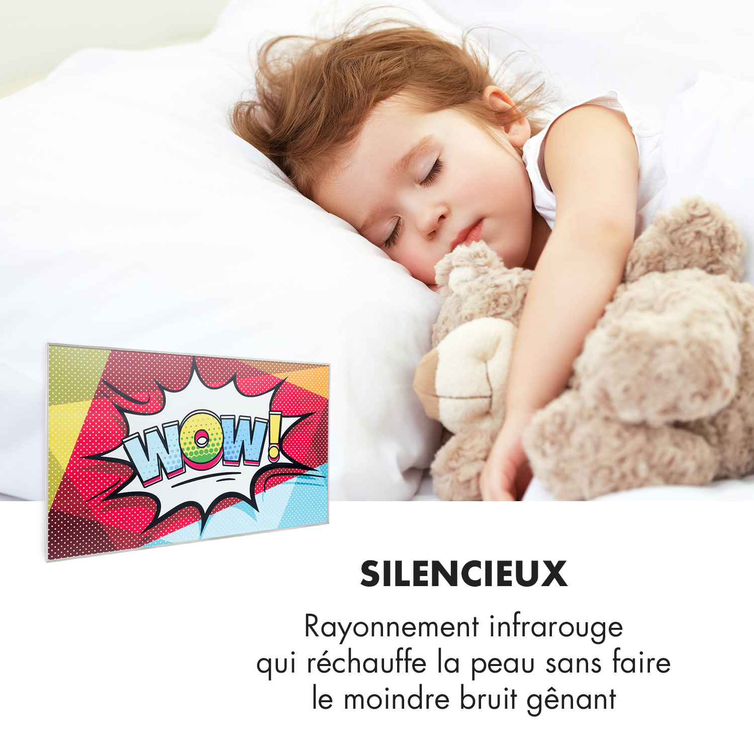 Wonderwall Air Art 60 radiateur infrarouge 101 x 60 cm 600 W Installation murale Télécommande 100 x 60 cm | 600 W | Pop art