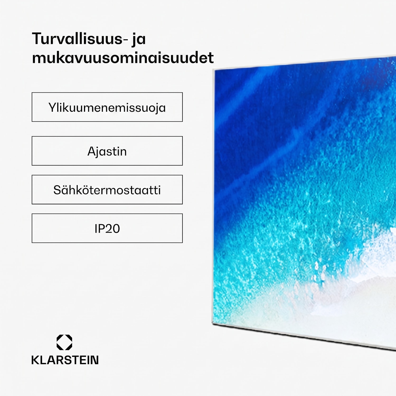 Wonderwall Air Art Strand -infrapunalämmitin 101x60cm 600W kaukosäädin 100 x 60 cm | 600 W | Beach