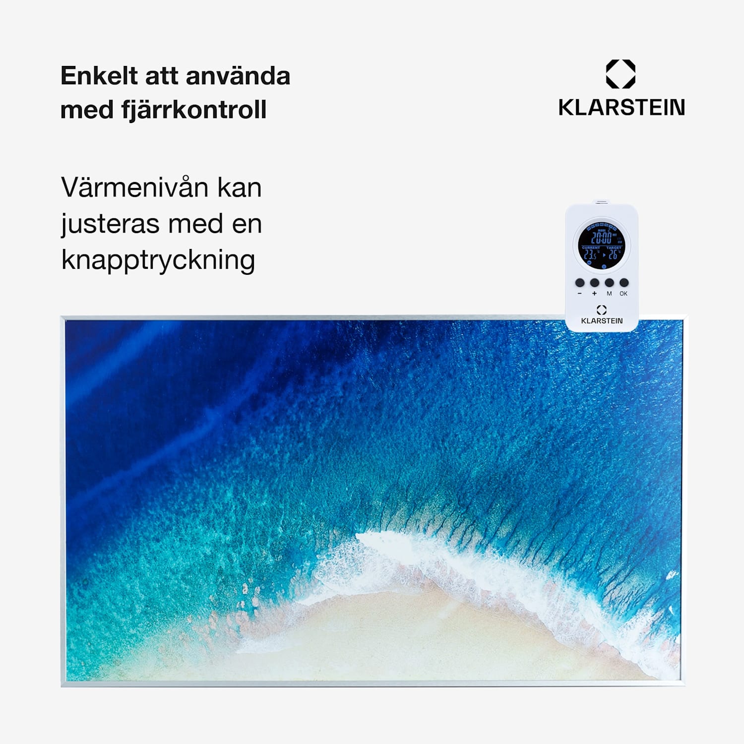Wonderwall Air Art Strand infravärmare 101 x 60 cm 600 W vägginstallation fjärrkontroll 100 x 60 cm | 600 W | Strand