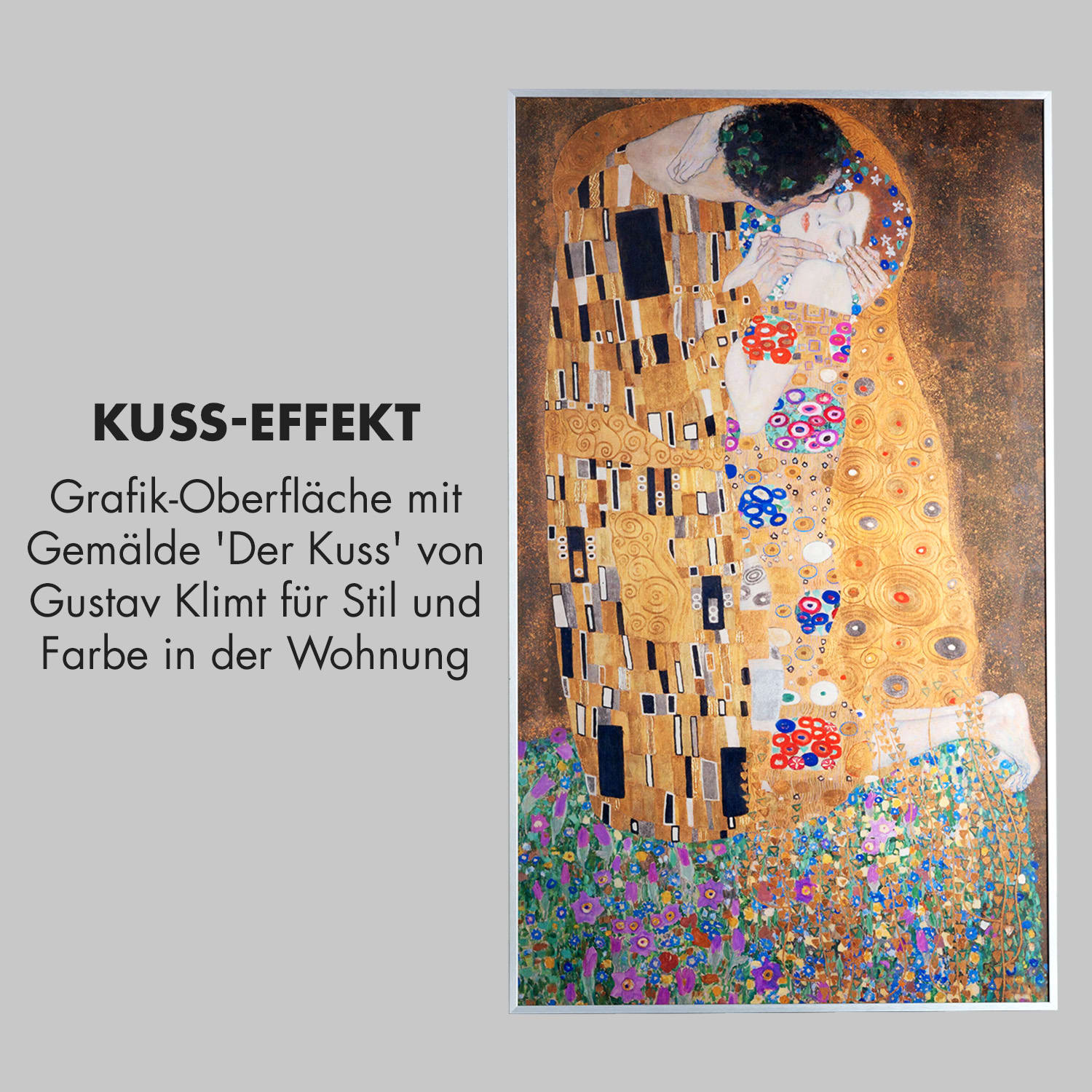 Wonderwall Air Art Kuss Infrarotheizung 101x60cm 600W Fernbedienung 60 x 100 cm | 600 W