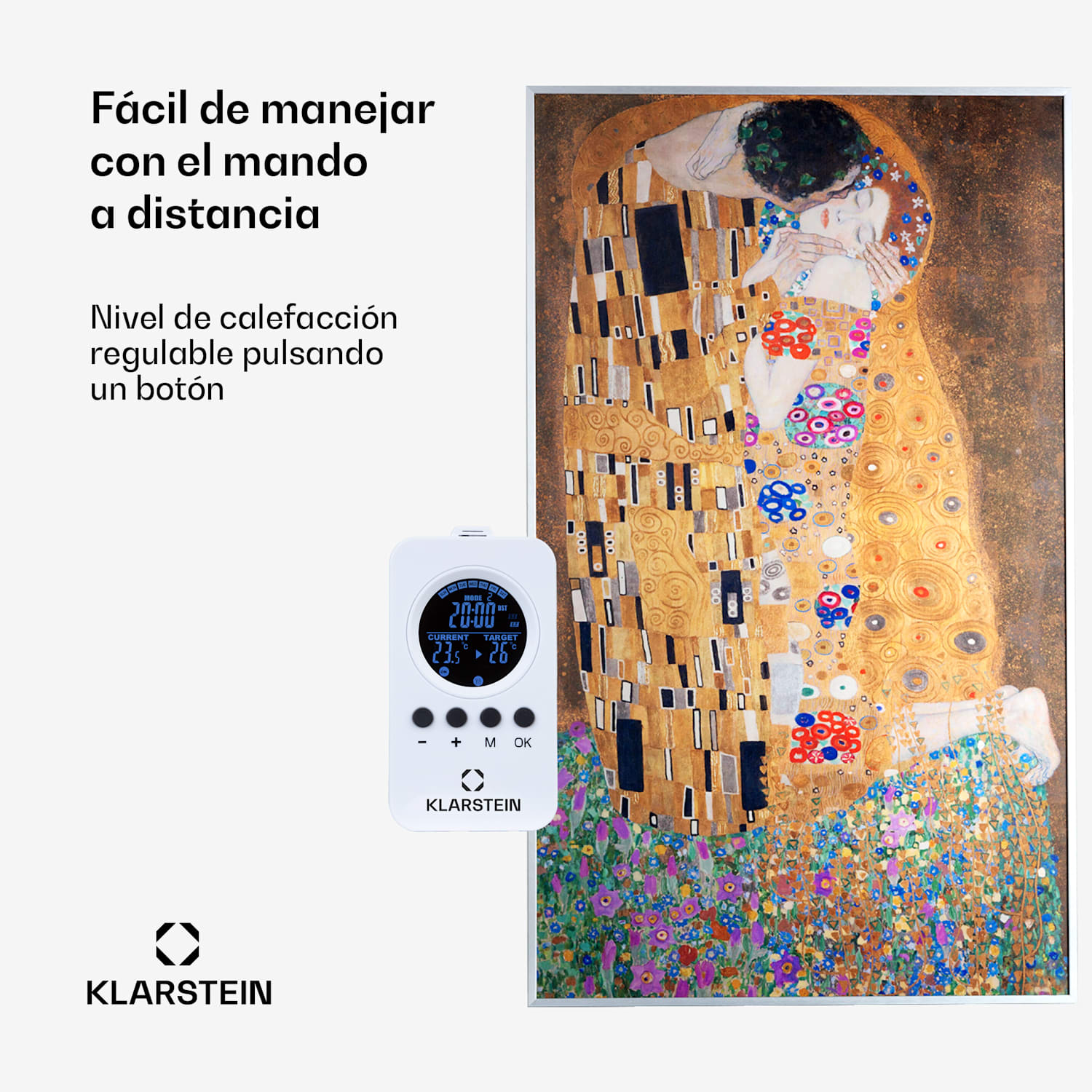 Wonderwall Air Art Kuss calefactor de infrarrojos 101x60cm 600W instalación en la pared mando a distancia 60 x 100 cm | 600 W