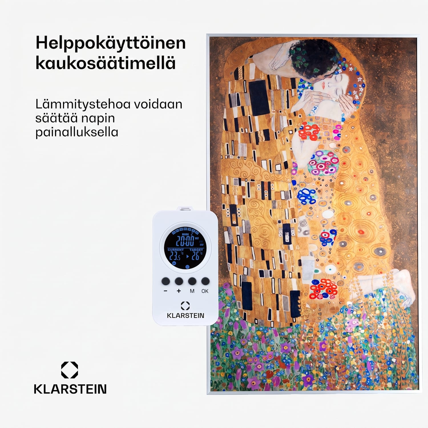 Wonderwall Air Art Kuss -infrapunalämmitin 101x60cm 600W kaukosäädin 60 x 100 cm | 600 W