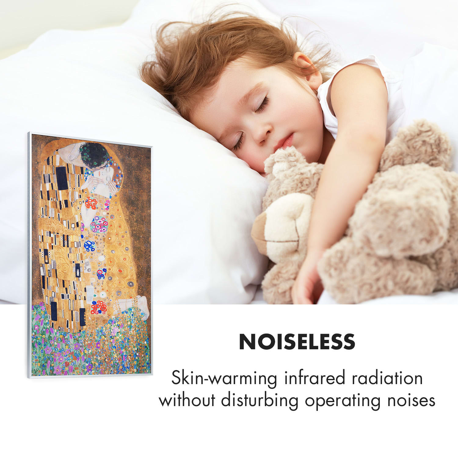 Wonderwall Air Art Kuss infraroodverwarming 101x60cm 600W wandmontage afstandsbediening 