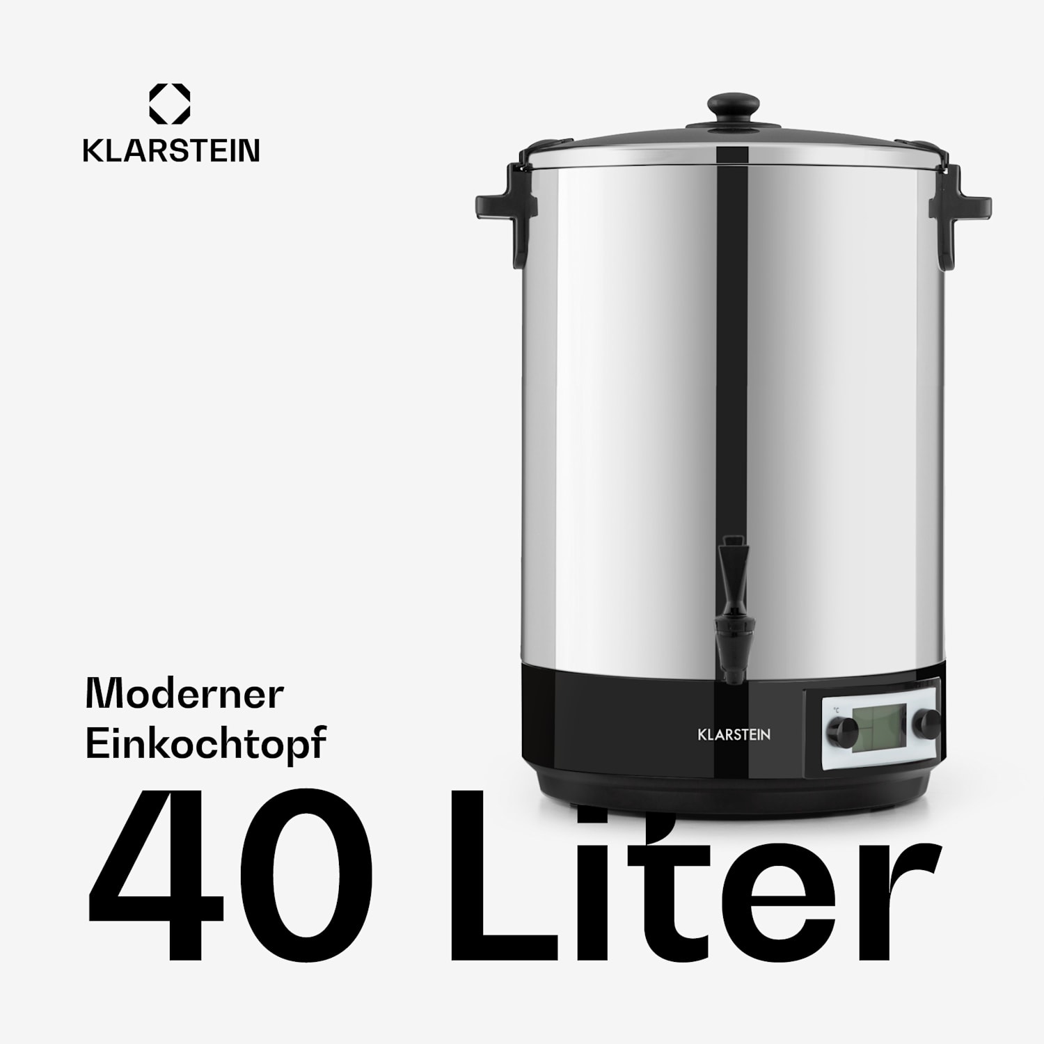 KonfiStar 40 Digital Einkocher Getränkespender 2500W 40L 100°C 180min 40 L | Digital