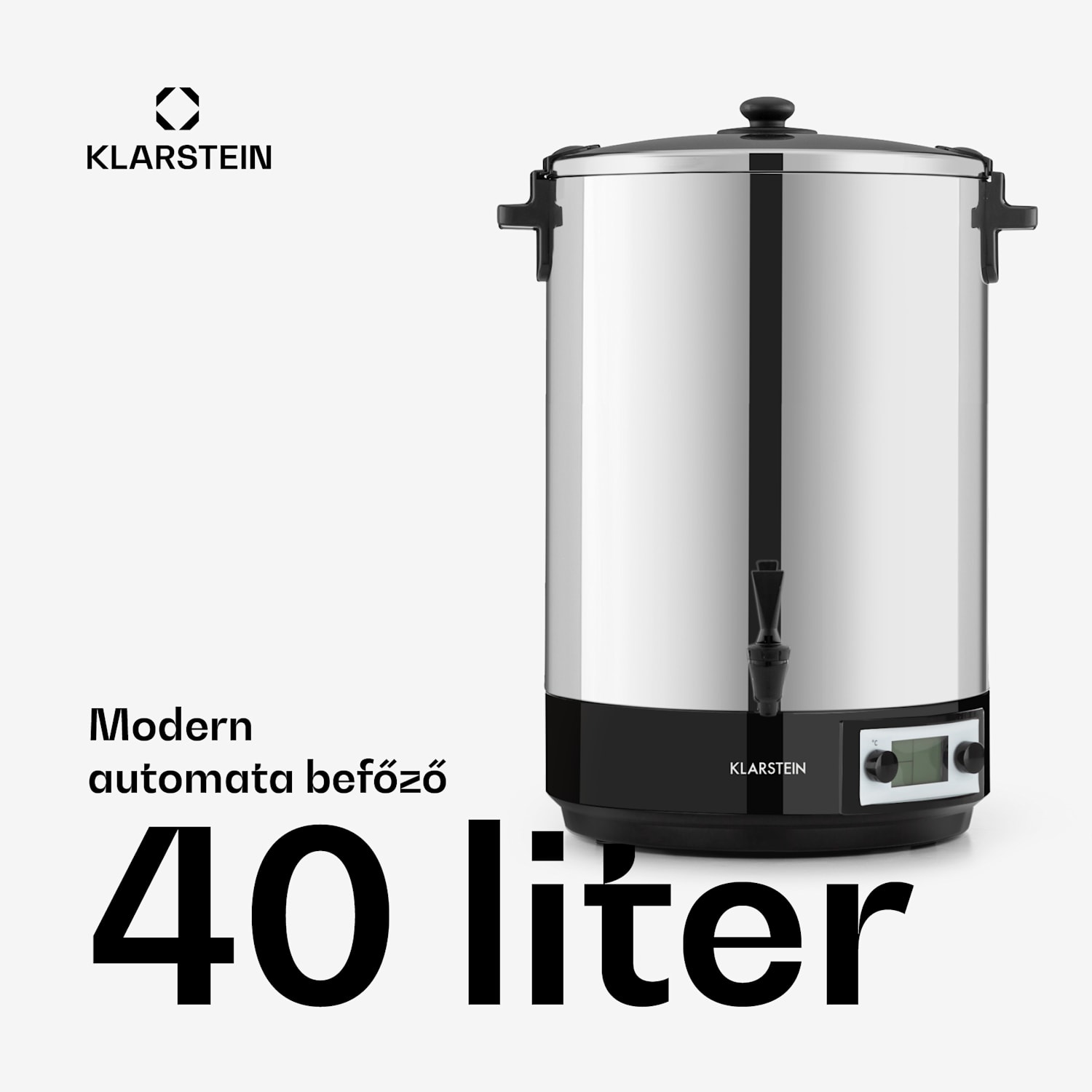 KonfiStar 40, befőzőautomata, italadagoló, 40 l, 2500 W, 100 °C, 180 perc, digitális 40 L | Digitális