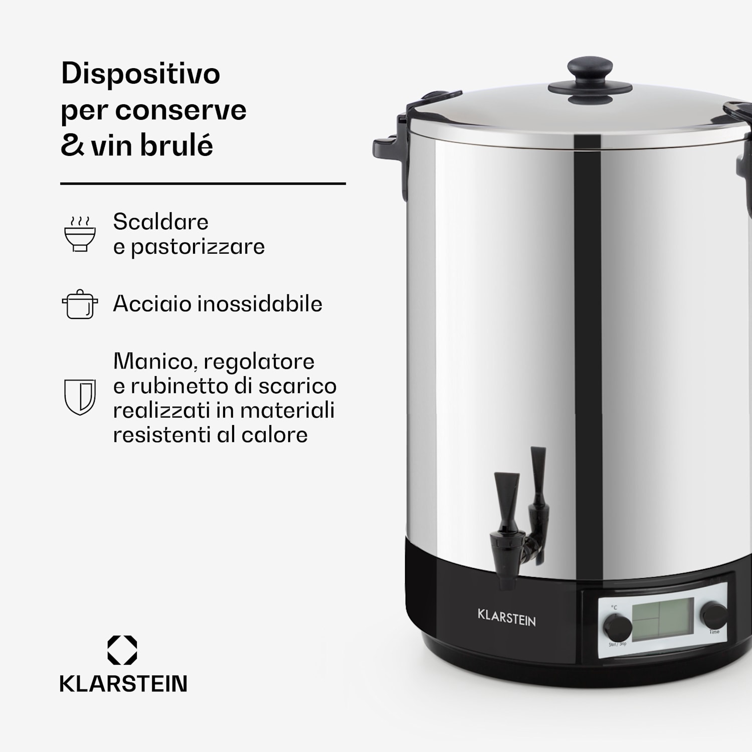 KonfiStar 40 Digital Pastorizzatore e Dispenser 40L 100°C 180min 40 L | Digitale
