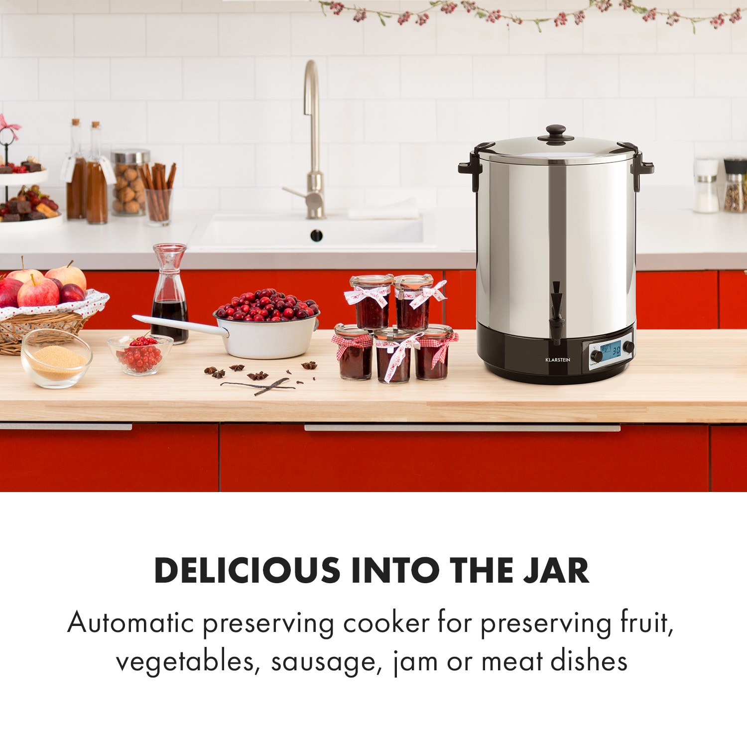 Konfistar 40, digital, fierbător și aparat de conservare, recipient pentru băuturi, 40L, 100 ° C, 180 min 