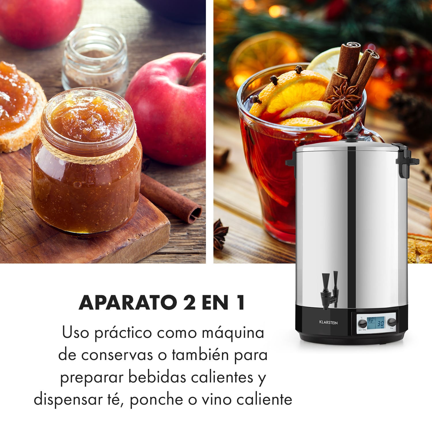 KonfiStar 50 Digital Olla pasteurizadora Dispensador de bebidas 50L 100°C 180min 50 L | Digital