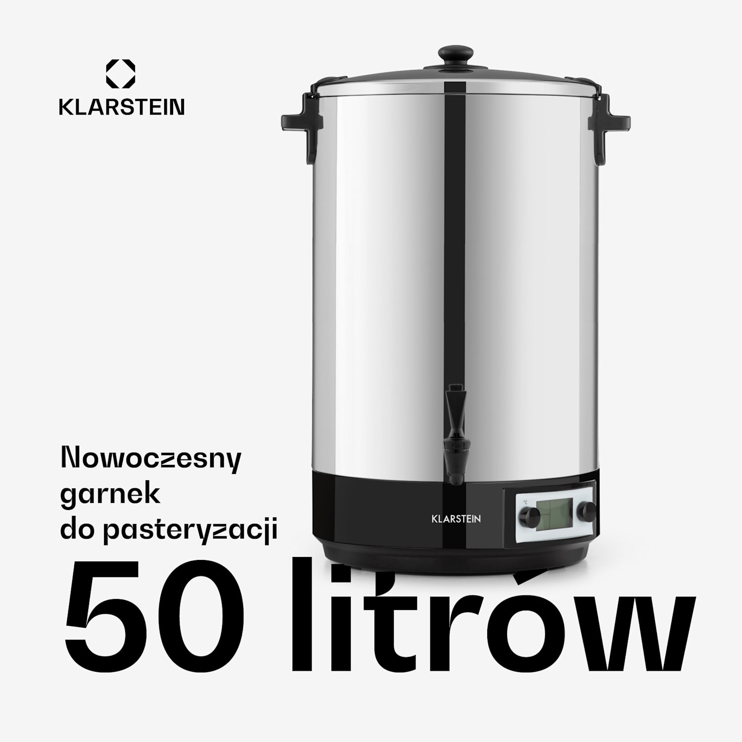 KonfiStar 50 Digital, garnek do pasteryzacji, dozownik napojów, 50 l, 100°C, 180 min, 2500 W 