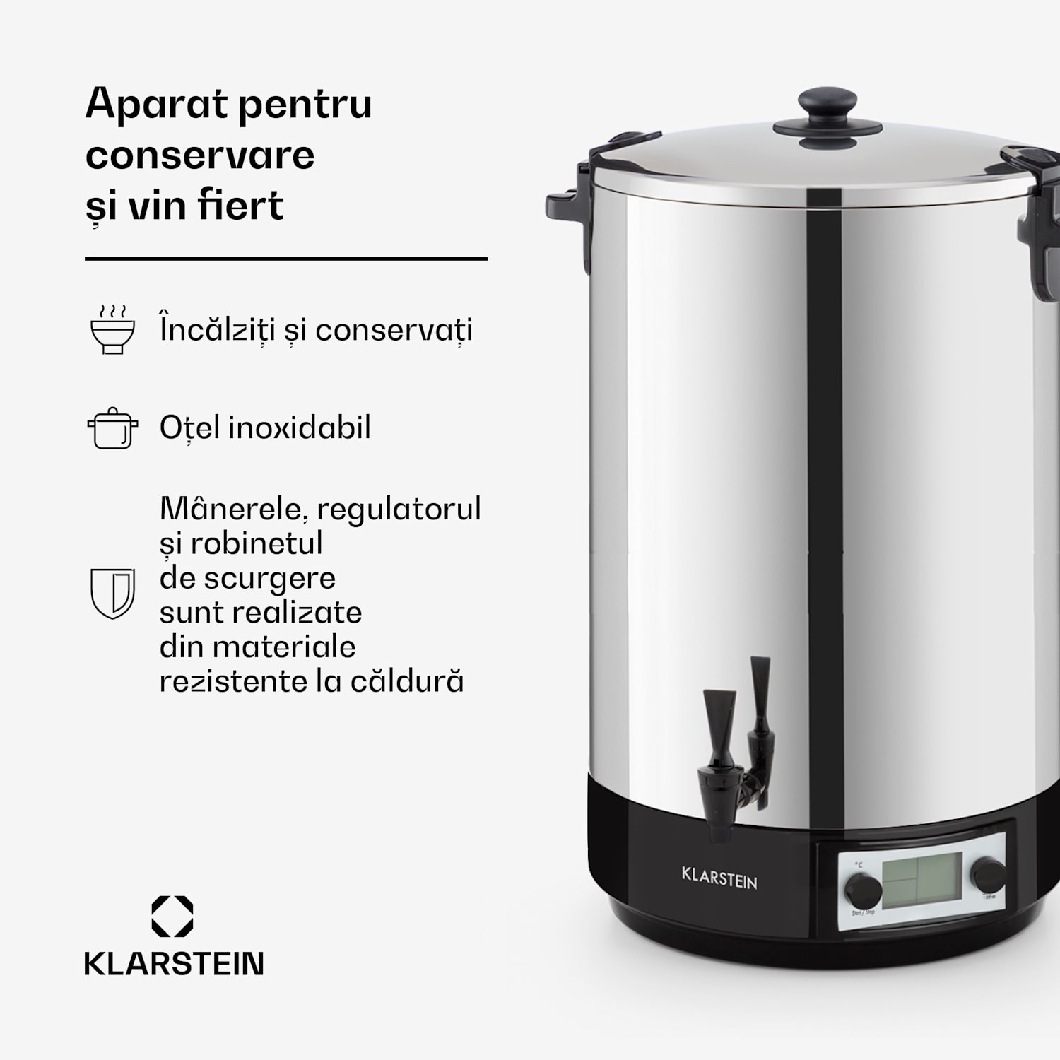 Konfistar 50, digital, fierbător și aparat de conservare, recipient pentru băuturi, 50L, 100 ° C, 180 min, 2500 W 50 L | Digital