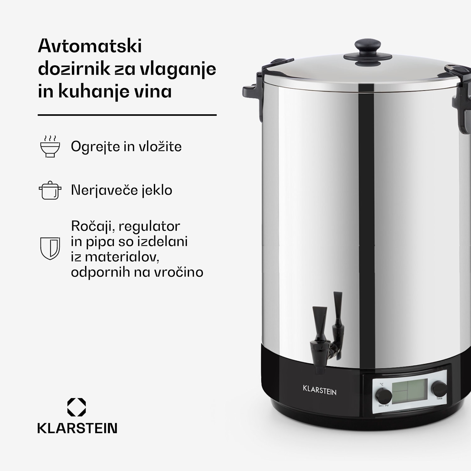 KonfiStar 50, digital, lonec za konzerviranje, avtomat za tople napitke, 50 l, 100°C, 180 min, 2500 W 