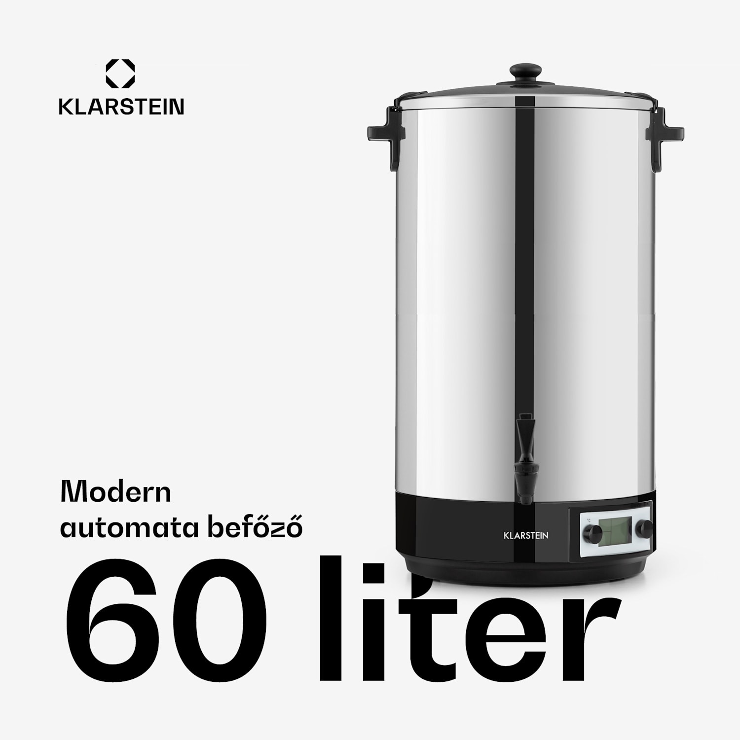 KonfiStar 60, befőzőautomata, italadagoló, 60 l, 2500 W, 100 °C, 180 perc, digitális 