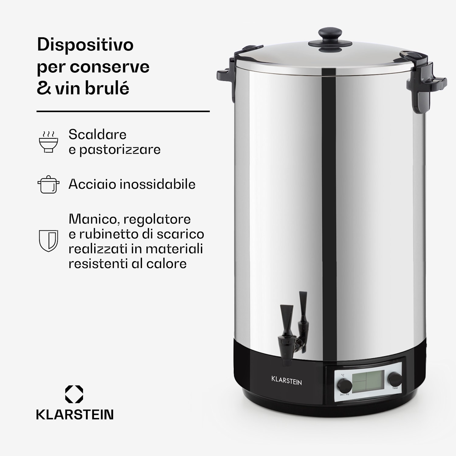 KonfiStar 60 Digital Pastorizzatore e Dispenser 60L 100°C 180min 60 L | Digitale