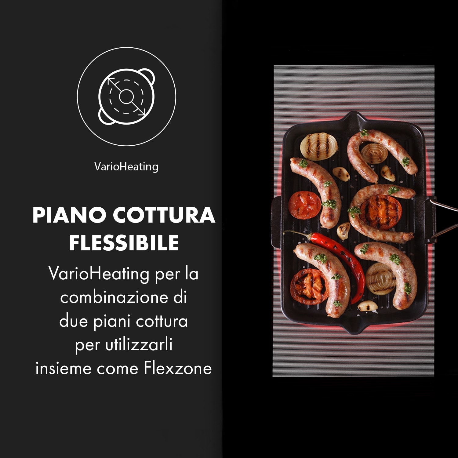 Delicatessa 90 FLex Piano Cottura a Induzione 5 Zone 7000W nero 5