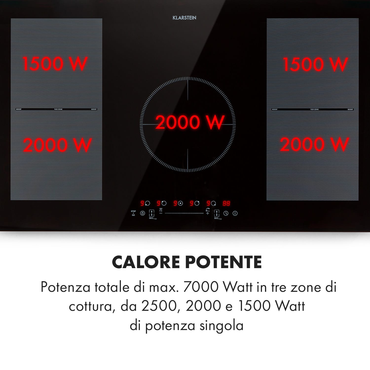 Delicatessa 90 FLex Piano Cottura a Induzione 5 Zone 7000W nero 5