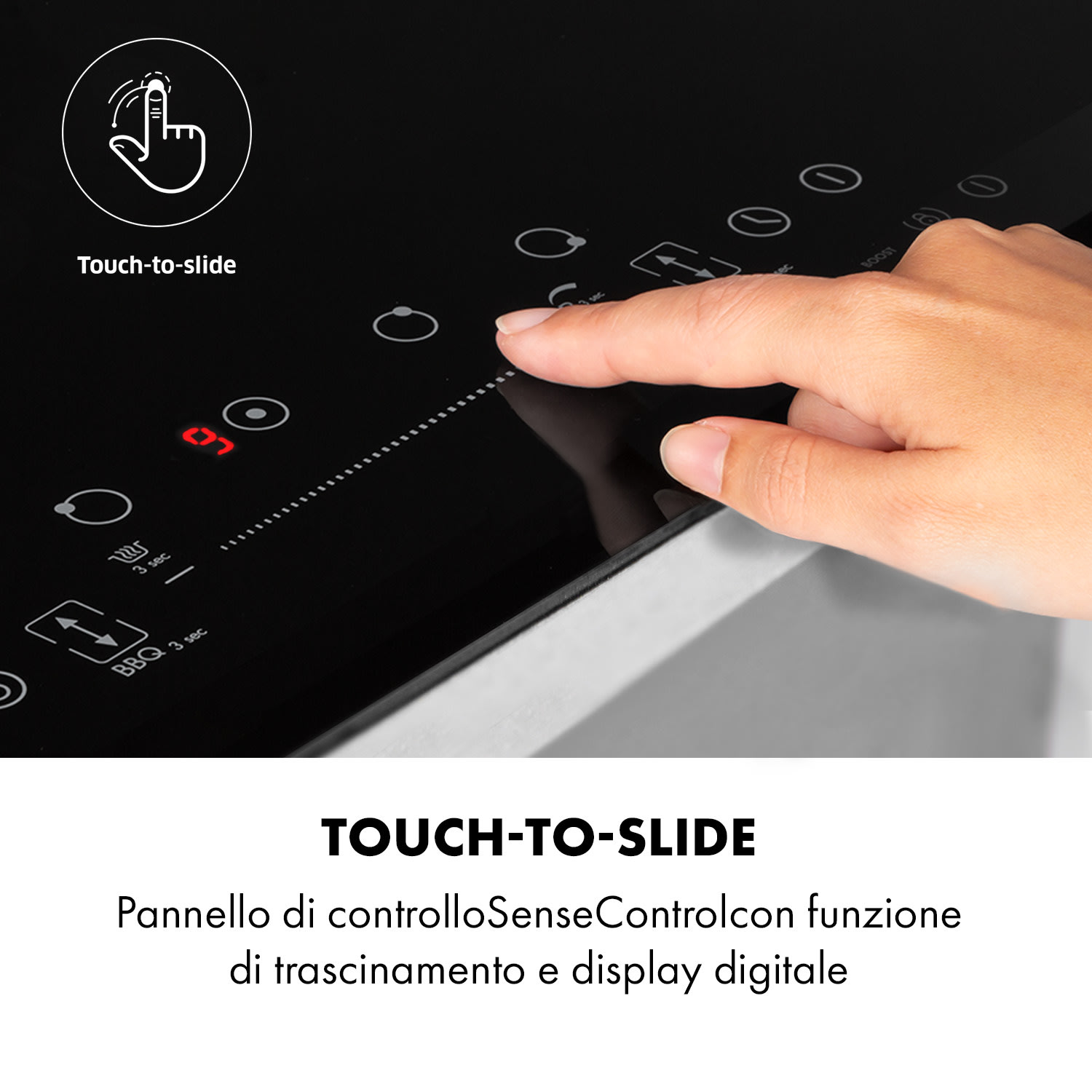Delicatessa 90 FLex Piano Cottura a Induzione 5 Zone 7000W nero 5