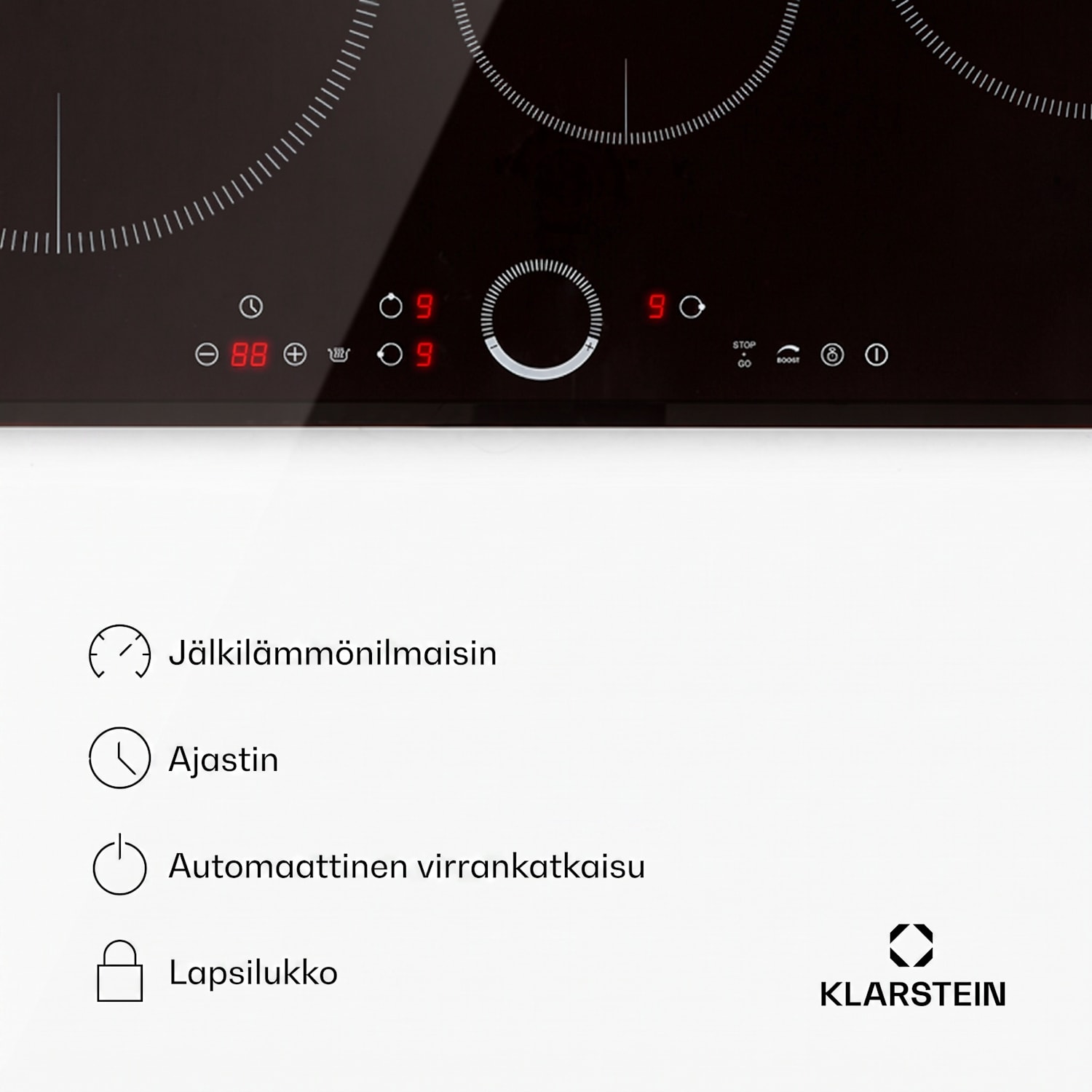 Delicatessa 80 -induktioliesitaso integroitava 3 keittoaluetta 7400 W lasikeraaminen standardi | 80 cm | Musta Lasi