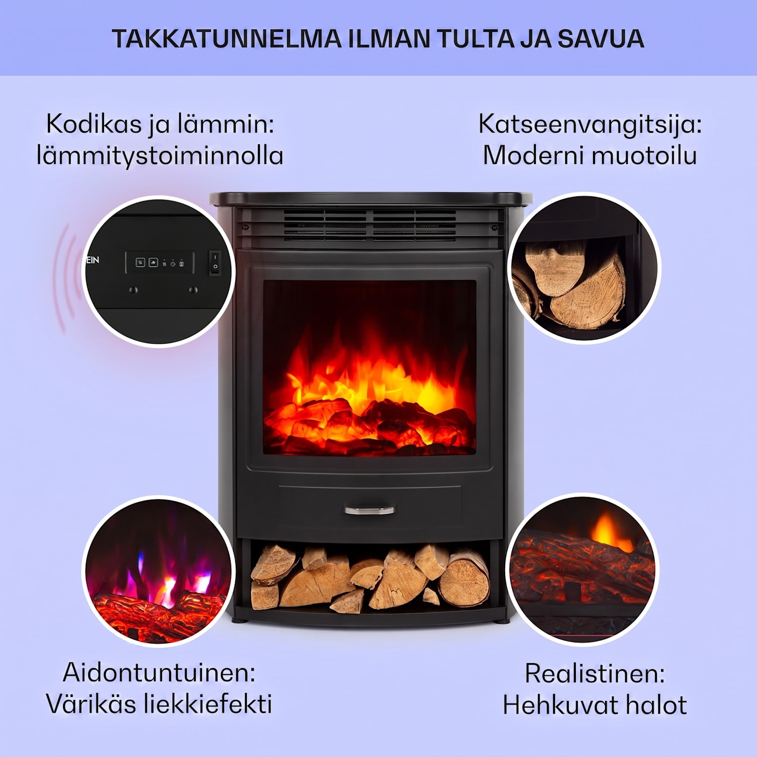 Bormio S sähkötakka 950/1900W termostaatti viikkoajastin Musta