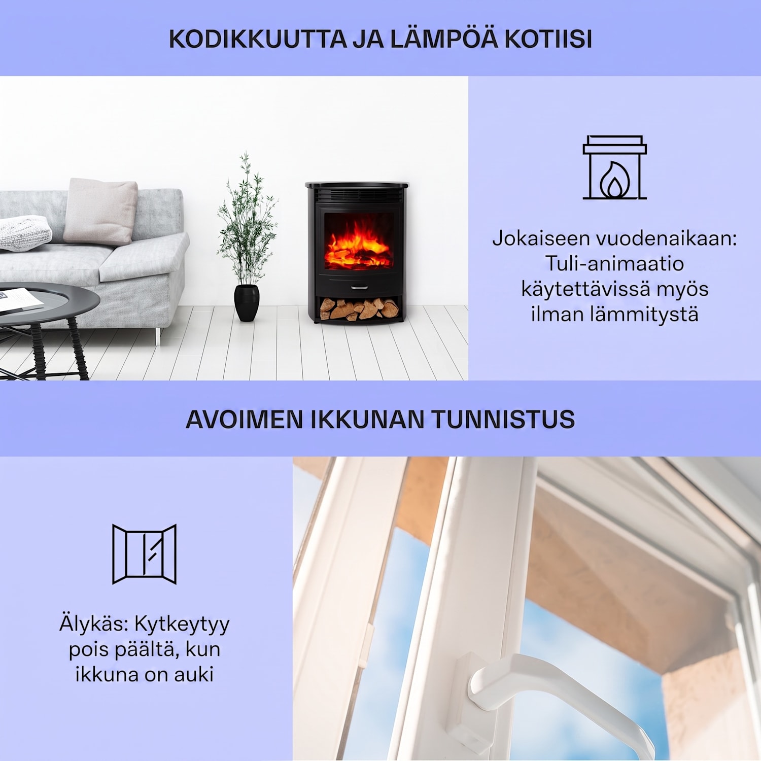 Bormio S sähkötakka 950/1900W termostaatti viikkoajastin Musta