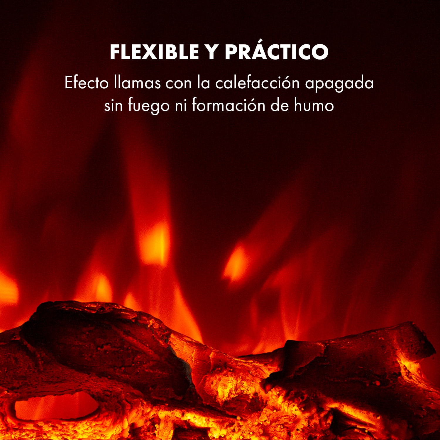 Chimenea eléctrica larga Lausanne 1600W 2 ajustes de calor 128 cm 1600 W | Horizontal | Blanco