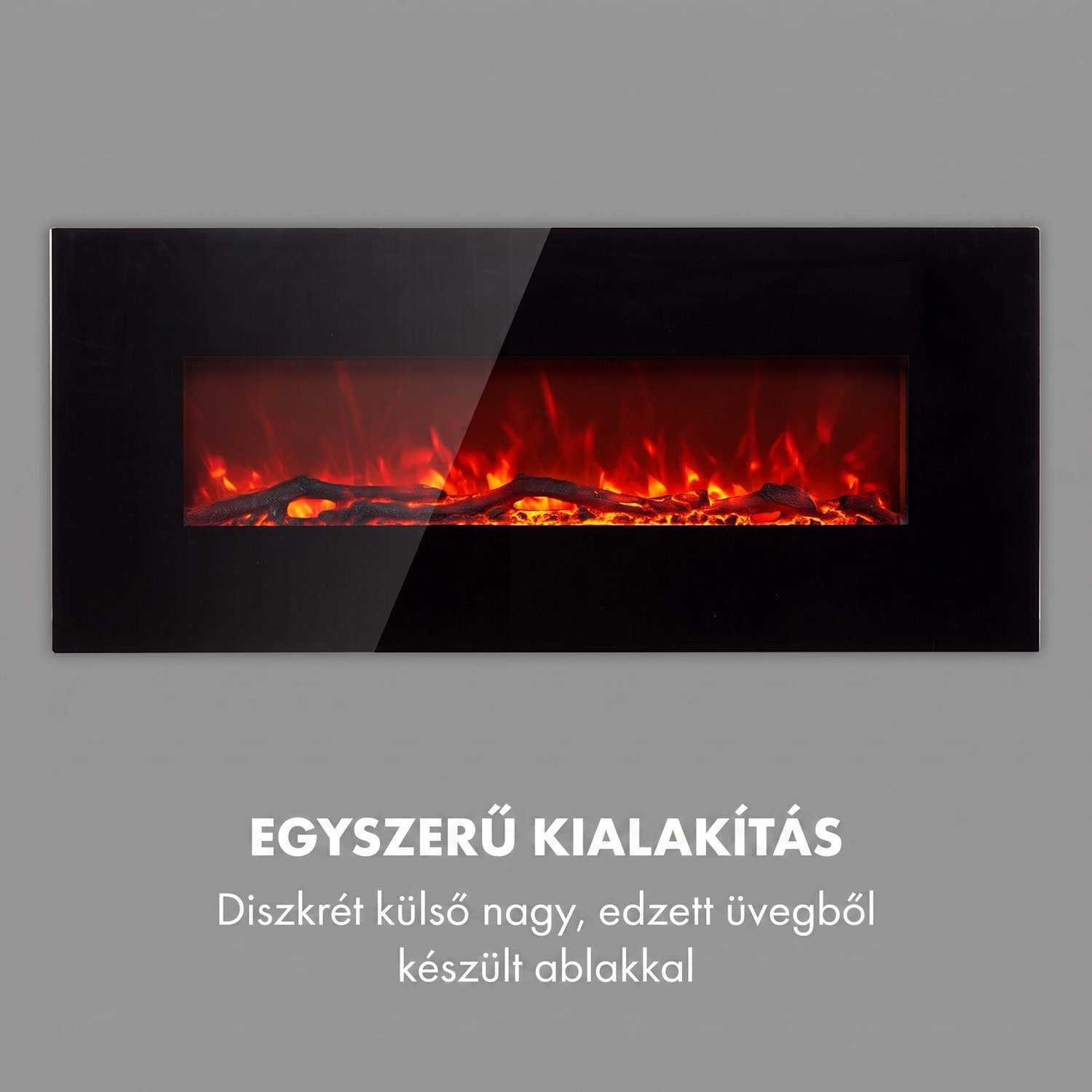 Lausanne Long, elektromos kandalló, 1600 W, 2 fűtési fokozat, 128 cm 1600 W | Vízszintes | Fekete
