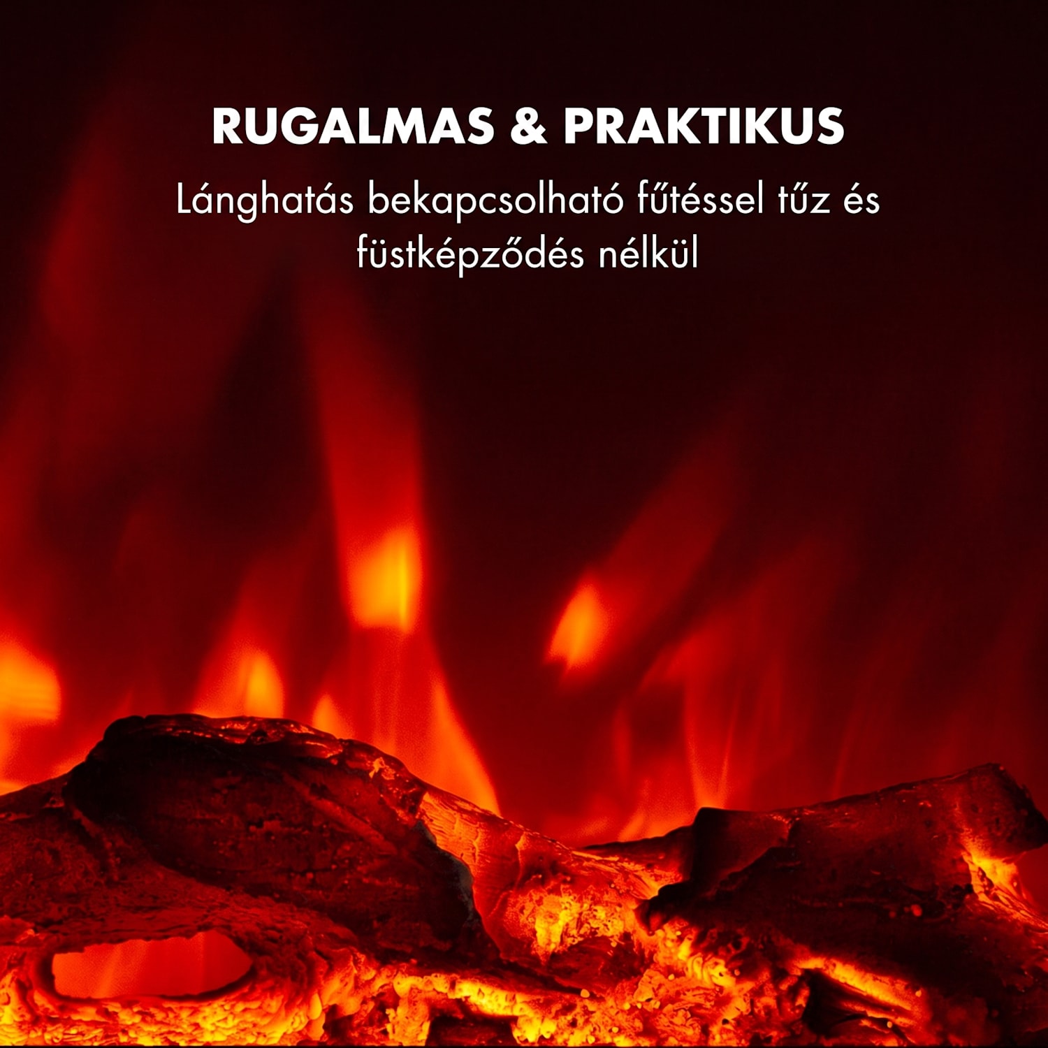 Lausanne Long, elektromos kandalló, 1600 W, 2 fűtési fokozat, 128 cm 1600 W | Vízszintes | Fekete